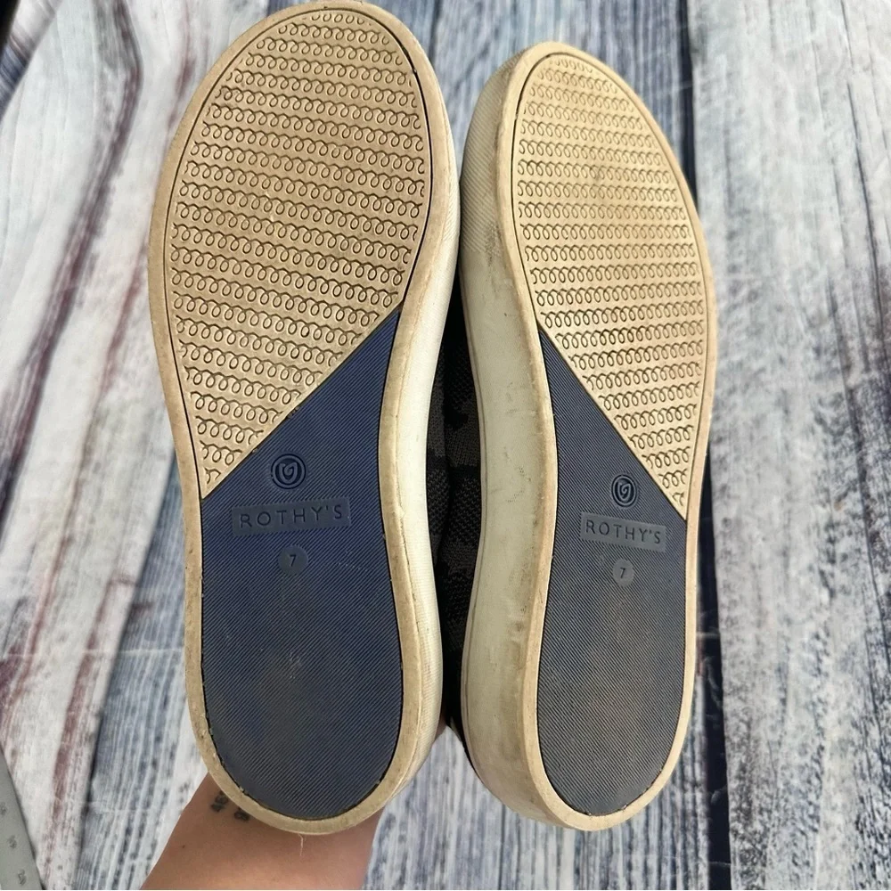 Rothy’s Gray Camo Slip on Sneakers